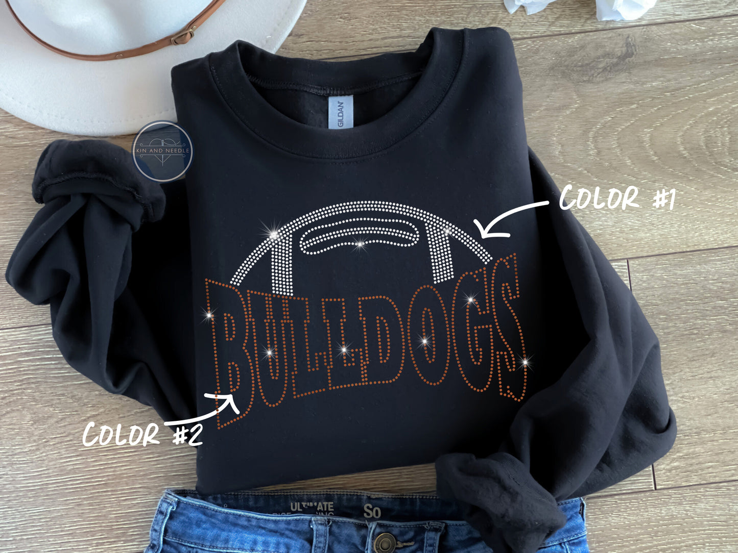 Bulldogs Football Spangled Top (Finished Apparel)