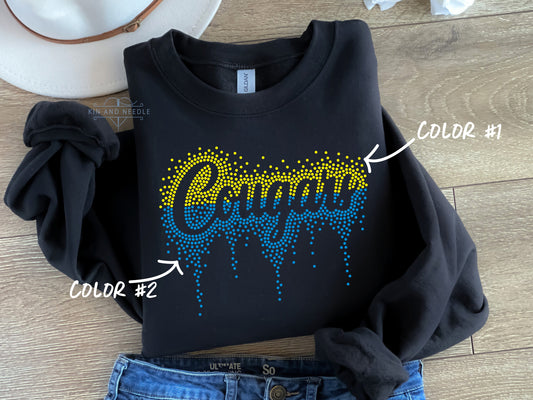 Cougars Round Drip Spangled Transfer