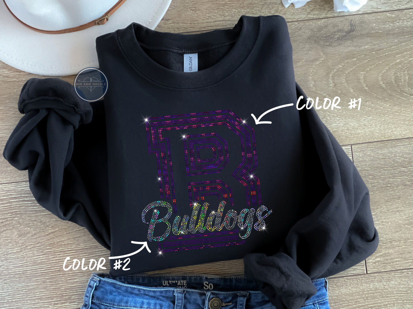 Bulldogs Capital Letter Spangled Top (Finished Apparel)