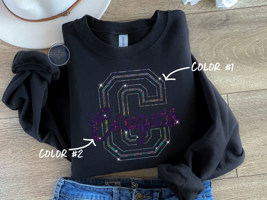 Cougars Capital Letter Spangled Top (Finished Apparel)