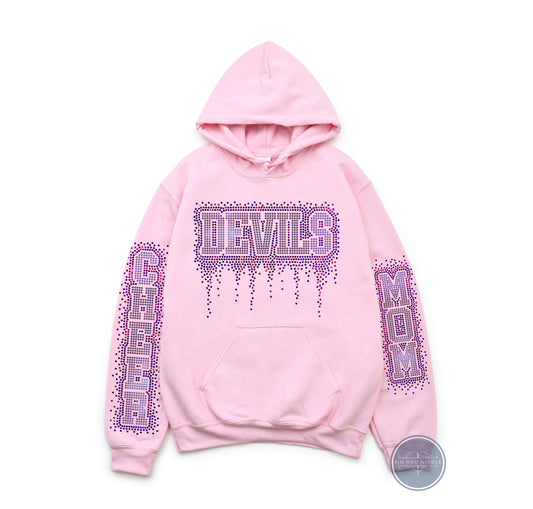 Mom Custom Team Name Spangled Sweatshirt or Hoodie  (Finished Apparel)