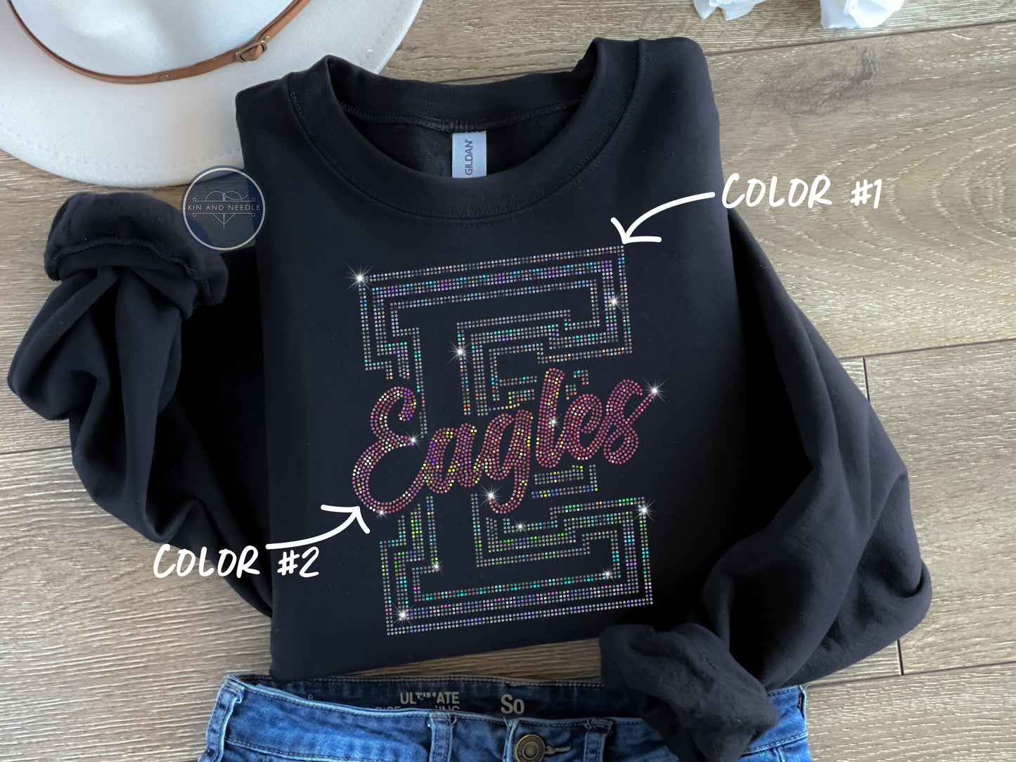 Eagles Capital Letter Spangled Top (Finished Apparel)