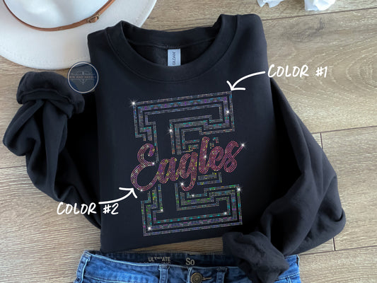 Eagles Capital Letter Spangled Top (Finished Apparel)