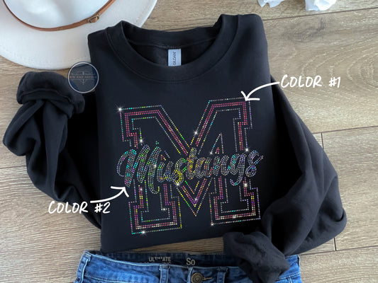 Mustangs Capital Letter Spangled Top (Finished Apparel)