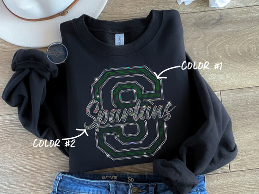 Spartans Capital Letter Spangled Top (Finished Apparel)