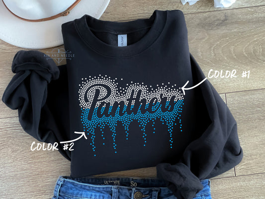 Panthers Round Drip Spangled Transfer