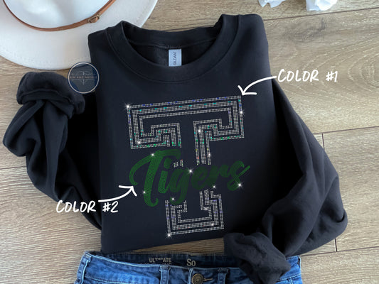 Tigers Capital Letter Spangled Top (Finished Apparel)