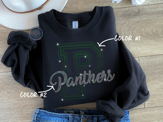 Panthers Capital Letter Spangled Top (Finished Apparel)
