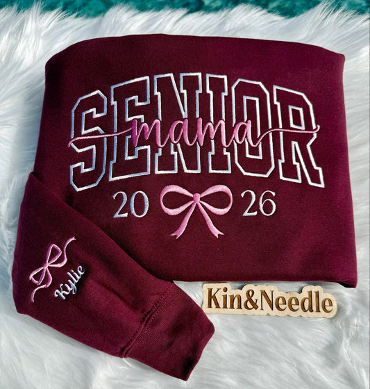 Senior Mama Class of 2026 Embroidered Top